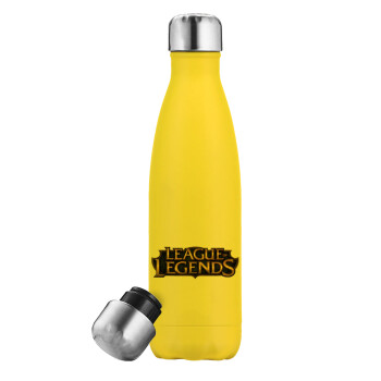 League of Legends LoL, Yellow Stainless Steel Metallic Thermos, double-walled, 500ml