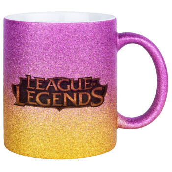 League of Legends LoL, Κούπα Χρυσή/Ροζ Glitter, κεραμική, 330ml