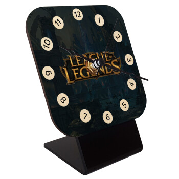 League of Legends LoL, Quartz Table clock in natural wood (10cm)
