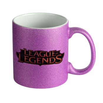 League of Legends LoL, Κούπα Μωβ Glitter που γυαλίζει, κεραμική, 330ml