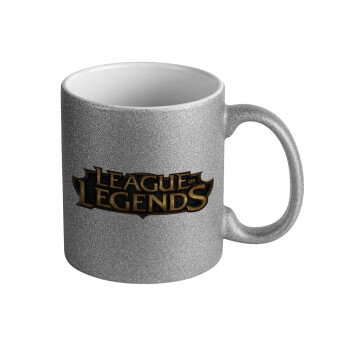 League of Legends LoL, Κούπα Ασημένια Glitter που γυαλίζει, κεραμική, 330ml