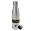 Metallic water bottle, stainless steel, 750ml