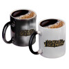 Color changing magic Mug, ceramic, 330ml when adding hot liquid inside, the black colour desappears (1 pcs)