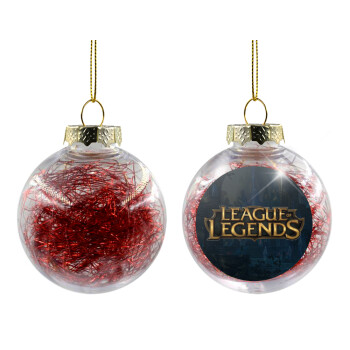 League of Legends LoL, Transparent Christmas tree ball ornament with red filling 8cm