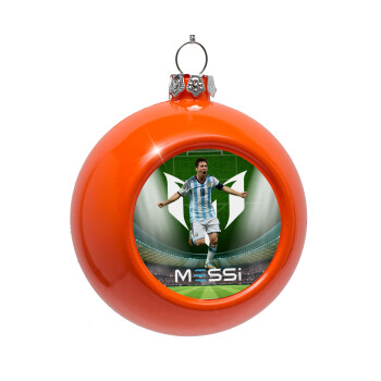 Leo Messi, Orange Christmas tree ornament bauble 8cm