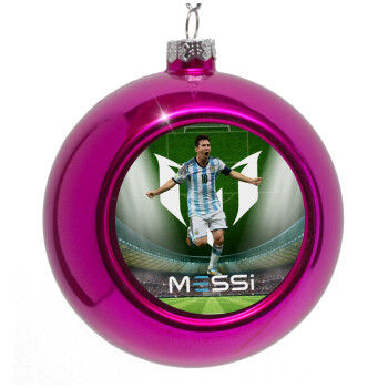 Leo Messi, Purple Christmas tree ornament bauble 8cm