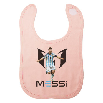 Leo Messi, Σαλιάρα με Σκρατς ΡΟΖ 100% Organic Cotton (0-18 months)