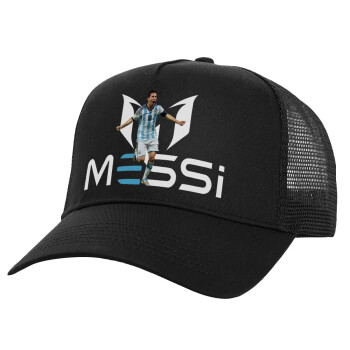 Leo Messi, Καπέλο Ενηλίκων Structured Trucker, με Δίχτυ, Μαύρο (100% ΒΑΜΒΑΚΕΡΟ, ΕΝΗΛΙΚΩΝ, UNISEX, ONE SIZE)