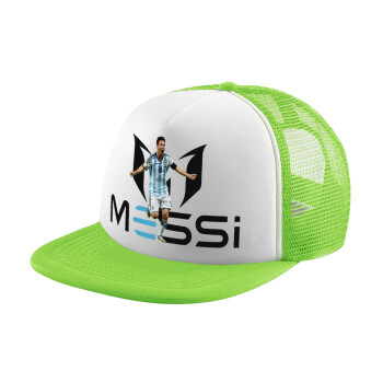 Leo Messi, Καπέλο παιδικό Soft Trucker με Δίχτυ ΠΡΑΣΙΝΟ/ΛΕΥΚΟ (POLYESTER, ΠΑΙΔΙΚΟ, ONE SIZE)