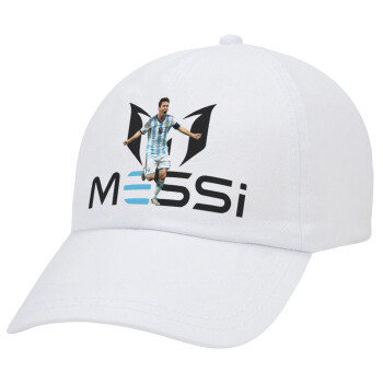 Leo Messi, Καπέλο Ενηλίκων Baseball Λευκό 5-φύλλο (POLYESTER, ΕΝΗΛΙΚΩΝ, UNISEX, ONE SIZE)