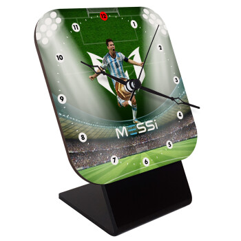 Leo Messi, Επιτραπέζιο ρολόι ξύλινο με δείκτες (10cm)