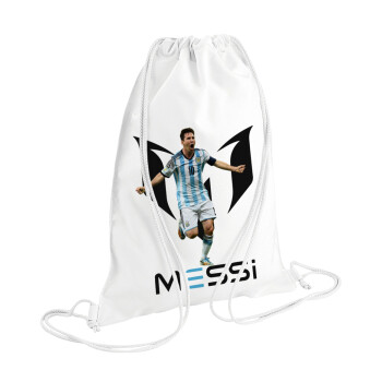 Leo Messi, Backpack pouch GYMBAG white (28x40cm)