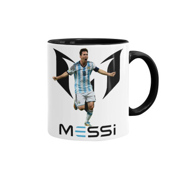 Leo Messi, Κούπα χρωματιστή μαύρη, κεραμική, 330ml