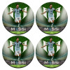 SET of 4 round wooden coasters (9cm)