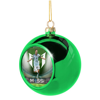 Leo Messi, Green Christmas tree ornament ball 8cm