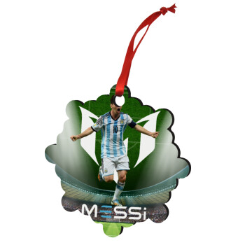 Leo Messi, Christmas ornament snowflake wooden 7.5cm