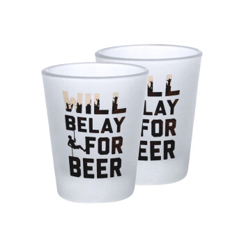 Will Belay For Beer, Σφηνοπότηρα γυάλινα 45ml του πάγου (2 τεμάχια)