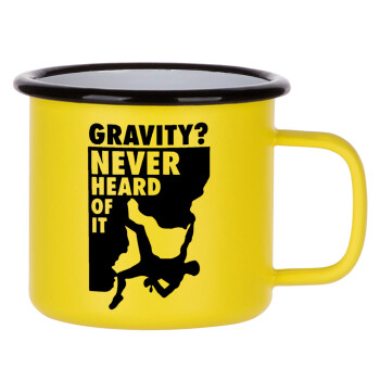 Gravity? Never heard of that!, Metallic enamel MATT Yellow cup 360ml