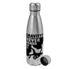 Metallic water bottle, stainless steel, 750ml