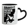 Mug heart black handle, ceramic, 330ml