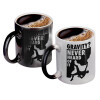 Color changing magic Mug, ceramic, 330ml when adding hot liquid inside, the black colour desappears (1 pcs)