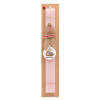 Easter Set, wooden keychain & scented flat Easter candle (30cm) (PINK)