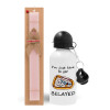 Easter Set, metallic aluminum bottle (500ml) & aromatic flat Easter candle (30cm) (PINK)