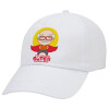 Adult Baseball Cap White 5-panel (POLYESTER, ADULT, UNISEX, ONE SIZE)