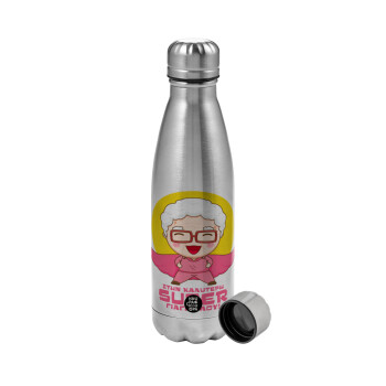 To my best Super Grandma!, Metallic water bottle, stainless steel, 750ml