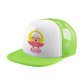 To my best Super Grandma!, Adult Soft Trucker Hat with Mesh GREEN/WHITE (POLYESTER, ADULT, ONE SIZE)