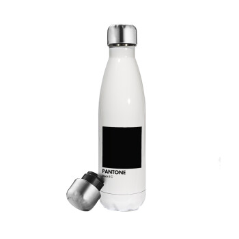 Pantone Black, Metal mug thermos White (Stainless steel), double wall, 500ml