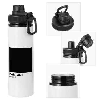 Pantone Black, Μεταλλικό παγούρι νερού με καπάκι ασφαλείας, αλουμινίου 850ml