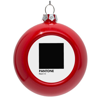 Pantone Black, Red Christmas tree ornament bauble 8cm