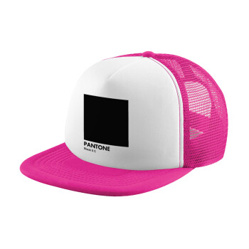 Pantone Black, Καπέλο Ενηλίκων Soft Trucker με Δίχτυ Pink/White (POLYESTER, ΕΝΗΛΙΚΩΝ, UNISEX, ONE SIZE)