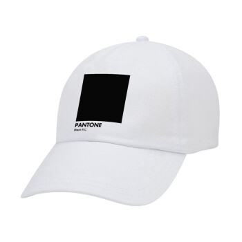 Pantone Black, Καπέλο Ενηλίκων Baseball Λευκό 5-φύλλο (POLYESTER, ΕΝΗΛΙΚΩΝ, UNISEX, ONE SIZE)