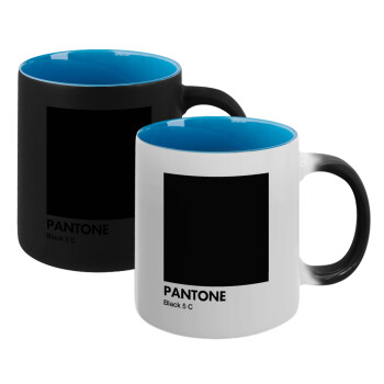 Pantone Black, Κούπα Μαγική εσωτερικό μπλε, κεραμική 330ml που αλλάζει χρώμα με το ζεστό ρόφημα