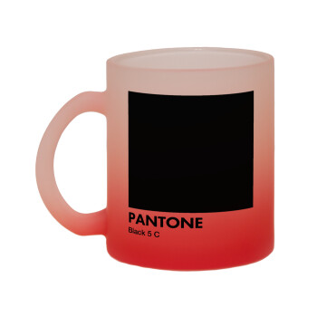 Pantone Black, Κούπα γυάλινη δίχρωμη με βάση το κόκκινο ματ, 330ml