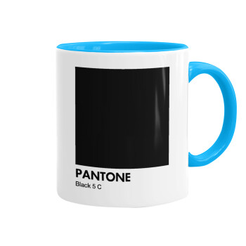 Pantone Black, Κούπα χρωματιστή γαλάζια, κεραμική, 330ml