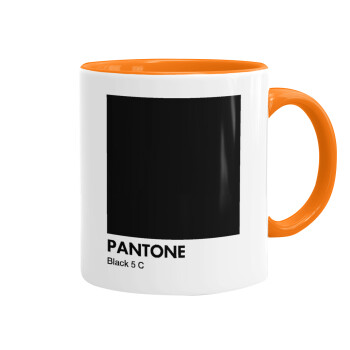 Pantone Black, Κούπα χρωματιστή πορτοκαλί, κεραμική, 330ml