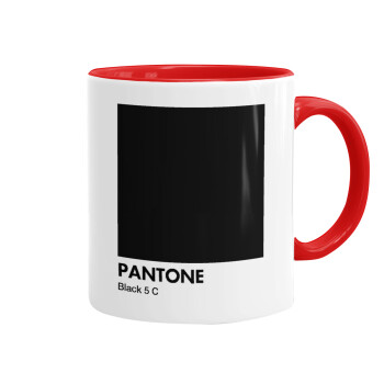 Pantone Black, Κούπα χρωματιστή κόκκινη, κεραμική, 330ml