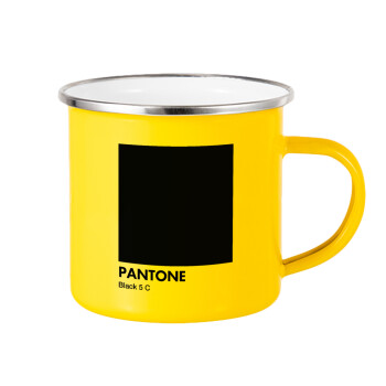 Pantone Black, Yellow Enamel Metallic Cup 360ml