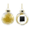 Transparent Christmas tree ball ornament with gold filling 8cm