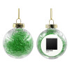 Transparent Christmas tree ball ornament with green filling 8cm