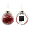 Transparent Christmas tree ball ornament with red filling 8cm