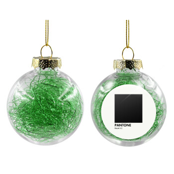 Pantone Black, Χριστουγεννιάτικη μπάλα δένδρου διάφανη με πράσινο γέμισμα 8cm