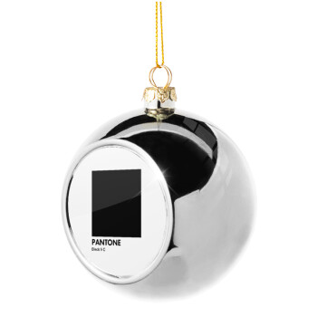 Pantone Black, Silver 8cm Christmas tree ball ornament