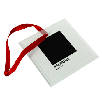 Pantone Black, Στολίδι Χριστουγεννιάτικο στολίδι γυάλινο τετράγωνο 9x9cm