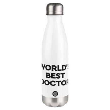 World's Best Doctor, Metal mug thermos White (Stainless steel), double wall, 500ml