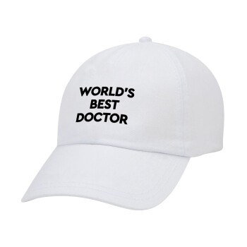 World's Best Doctor, Καπέλο Ενηλίκων Baseball Λευκό 5-φύλλο (POLYESTER, ΕΝΗΛΙΚΩΝ, UNISEX, ONE SIZE)
