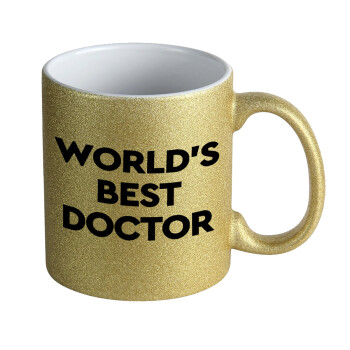 World's Best Doctor, Κούπα Χρυσή Glitter που γυαλίζει, κεραμική, 330ml